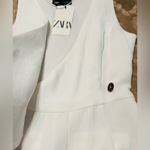 Zara White Sleeveless Women’s Jumpsuit, Size Small. NWT - Picture 4 of 13